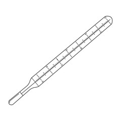 Monochrome vector illustration of medical thermometer.