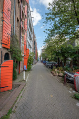 Historical warehouses in the Prinseneiland, Amsterdam, the Netherlands used as apartments