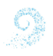 Snowflakes twisted in vortex