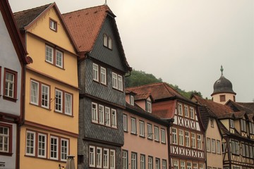 Häuserzeile am Marktplatz in Wertheim