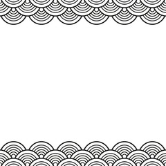 Black Traditional Wave Japanese Chinese Border