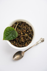 Mukhwas or Tambul is a fine mixture of Paan masala. It's popular mouth freshener from India consumed after meals. Also offered to Goddess Durga devi in puja