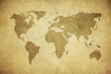 grunge-kaart van de wereld.