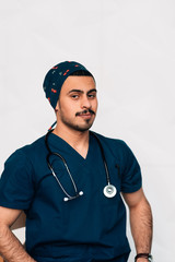 Young doctor man with stethoscope.