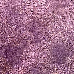 Beautiful purple background, acrylic paint, vintage oriental pattern 