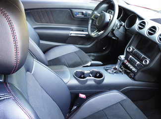 Focus Stacked Image of the Interior of a Modern American Made Sports Car © sdbower