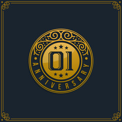 01th Anniversary Celebration, Birthday, Reunion Logo template Vector Design