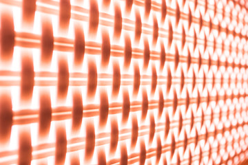 The contrast brown or red geometric pattern background or texture. Square elements  and the lines in the white light. Abstract phote resemble the fabric structure