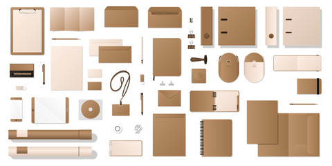 Premium corporate identity template set. Set of envelope, card, folder, etc. Vector illustration. - obrazy, fototapety, plakaty