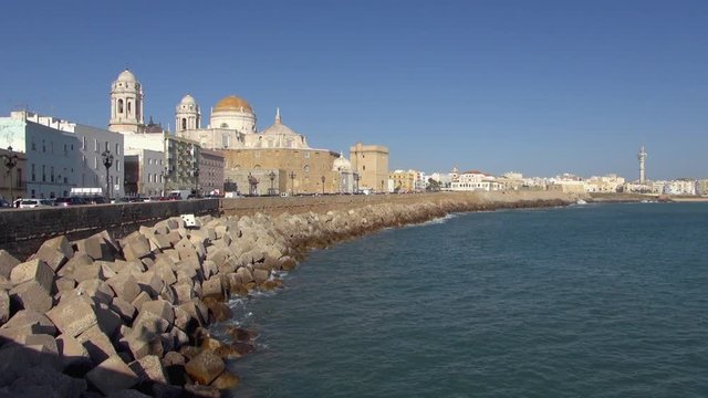 Cathedral de Cadiz of Spain Facing the Sun