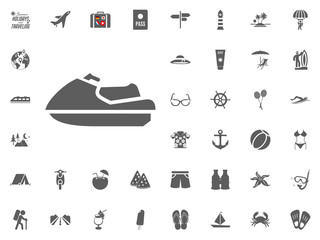 Water scooter icon. Summer holidays and Traveling vector icons set.