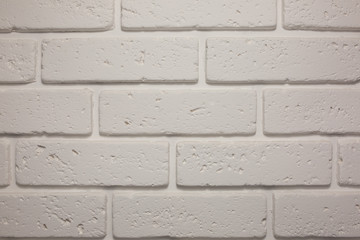 White brick wall interior texture background. Loft room design.