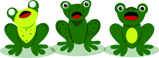 Obraz premium Drei süße singende Frösche