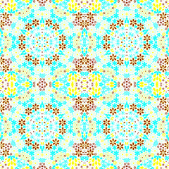 Seamless floral pattern kaleidoscopic mosaic flowers print