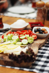 Traditional Turkish breakfast plates