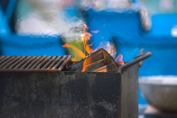 black caldron for cooking