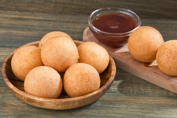 Traditional Colombian buñuelo - Deep Fried Cheese Bread