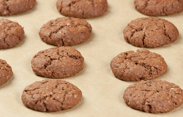 Home Baked Oat Cookies With Chocolate.