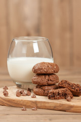 Home Baked Oat Cookies With Chocolate.