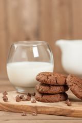 Home Baked Oat Cookies With Chocolate.