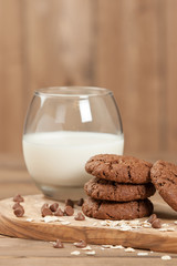 Home Baked Oat Cookies With Chocolate.