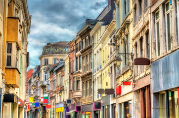 Typical buildings in the city centre of Liege, Belgium