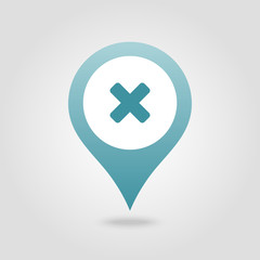 Obraz premium Delete pin map icon. Map pointer, markers.