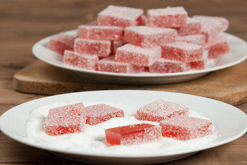 Home Made Fruit Jelly. Marmalade On Plate.