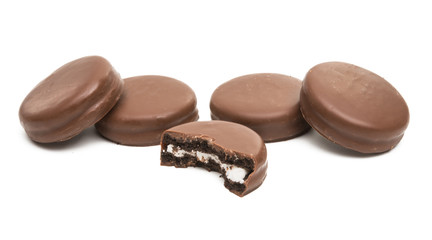 chocolate biscuit sandwich in chocolate glaze