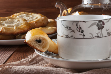 Delicious and beautiful homemade pastries. Sweet pastries.