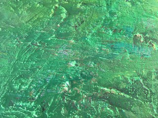 Organic matter background green painting texture.