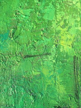 Organic matter background green painting texture.