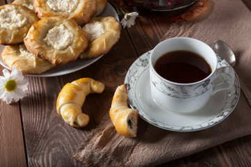 Delicious and beautiful homemade pastries. Sweet pastries.