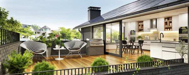 Modern house with terrace