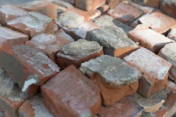 old broken red brick