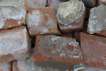 old broken red brick