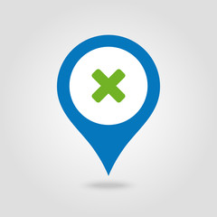 Fototapeta premium Delete pin map icon. Map pointer, markers.