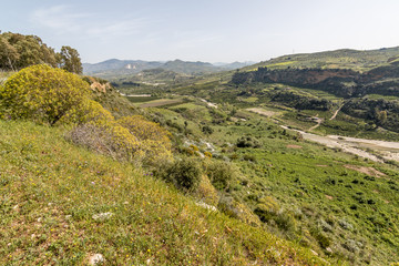 Sicilian valley of Verdura river.
