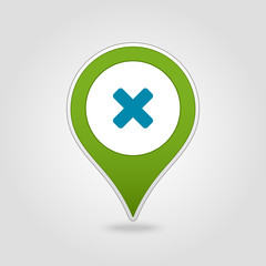 Obraz premium Delete pin map icon. Map pointer, markers.