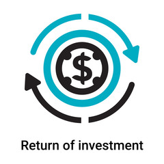 Return of investment icon vector sign and symbol isolated on white background, Return of investment logo concept