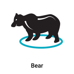Bear icon vector sign and symbol isolated on white background, Bear logo concept
