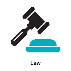 Law icon vector sign and symbol isolated on white background, Law logo concept