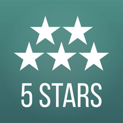 Five stars customer product or hotel rating review flat icon for apps and websites.