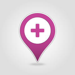 Obraz premium Plus, Hospital ,Pharmacy, Clinic pin map icon.