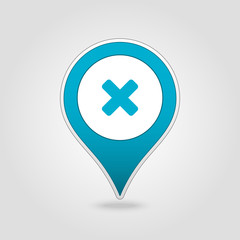 Obraz premium Delete pin map icon. Map pointer, markers.