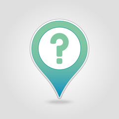 Question mark pin map icon. Map pointer, markers.