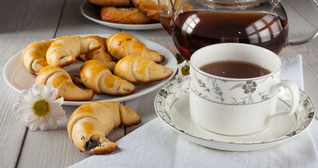 Delicious and beautiful homemade pastries. Sweet pastries.