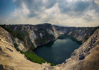 ex stone mine and green lake water vintage filter