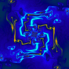 3D surreal illustration. Sacred geometry. Mysterious psychedelic relaxation pattern. Fractal abstract texture. Digital artwork graphic astrology magic

