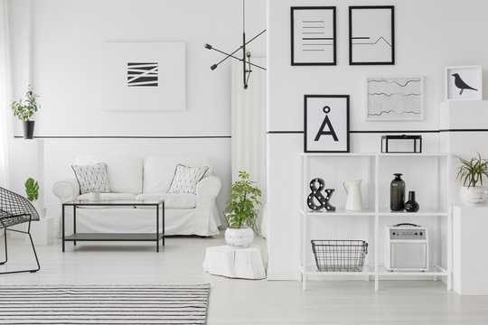 Elegant white living room interior